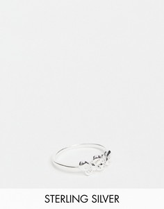 Серебряное кольцо в виде бабочки ASOS DESIGN-Серебряный