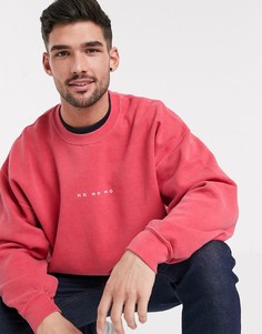 Красный новогодний oversize-свитшот Topman-Зеленый