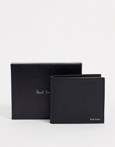 Черный кожаный бумажник с принтом Paul Smith