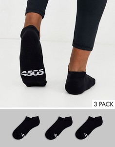 Набор из 3 пар спортивных носков с антибактериальной обработкой ASOS 4505-Черный