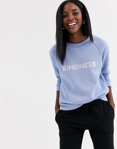 Голубой свитшот с надписью "kindness" Pimkie-Синий