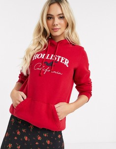 Худи с логотипом Hollister-Красный