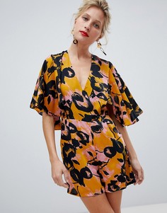 Ромпер с запахом и цветочным принтом Y.A.S-Мульти