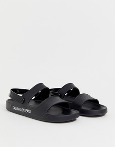 Черные сандалии с логотипом Calvin Klein Patton-Черный