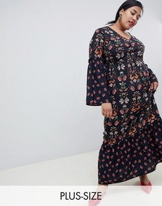 Платье макси с цветочным принтом Junarose-Мульти