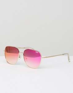 Солнцезащитные очки-авиаторы Quay Australia Running Riot-Золотой