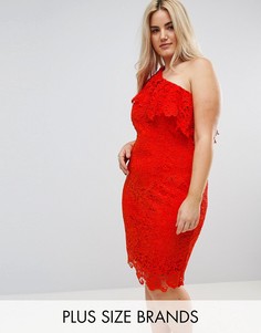 Кружевное платье на одно плечо Paper Dolls Plus-Красный