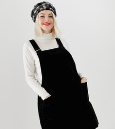 Вельветовый сарафан с пряжками и карманами New Look Curve-Черный