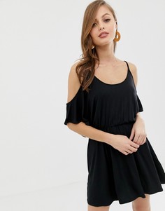 Черное платье с открытыми плечами Ivyrevel-Черный