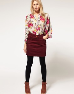 Мини-юбка из эластичного денима Vero Moda-Красный