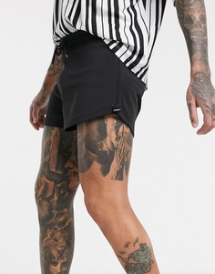Черные трикотажные шорты для бега ASOS DESIGN-Черный