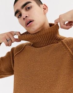 Коричневая oversize-водолазка с отделочными швами ASOS DESIGN-Коричневый
