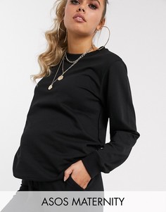 Спортивный свитшот и джоггеры из органического хлопка ASOS DESIGN Maternity-Черный