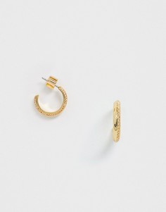 Золотистые серьги-кольца Kate Spade-Золотой
