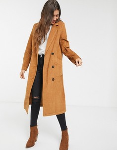 Вельветовый тренч мидакси ASOS DESIGN-Коричневый цвет