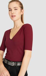 Футболка с окантовкой из сатина Stradivarius