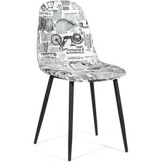 Стул TetChair ALLEN (mod. DС409) металл/ткань черно-белый принт ретро/бук
