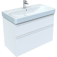 Тумба с раковиной Geberit Smyle Square 90 белый глянец (500.354.00.1, 500.251.01.1)