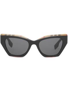Burberry солнцезащитные очки-бабочки в клетку Vintage Check