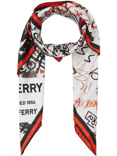 Burberry платок с принтом Graffiti Print
