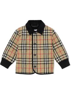 Burberry Kids стеганая куртка в клетку Vintage Check