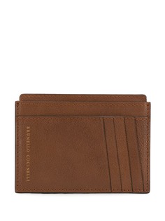 Brunello Cucinelli картхолдер с контрастной строчкой