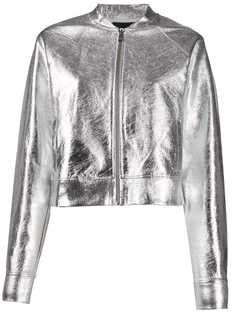 Karl Lagerfeld куртка-бомбер с эффектом металлик