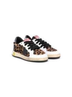 Golden Goose Kids leopard print lace up sneakers