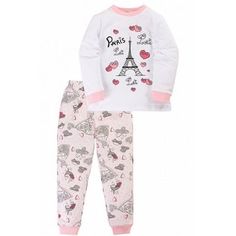 Пижама Джемпер+Брюки Mirdada, цвет: белый/розовый