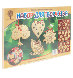 Деревянный конструктор Wooden Toys Набор для творчества - Новогодние игрушки