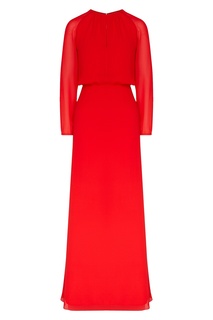 Красное платье макси с длинными рукавами Laroom