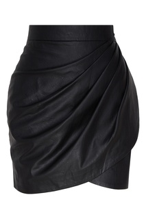 Черная мини-юбка с драпировками Laroom