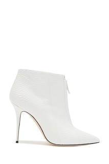 Белые кожаные ботильоны с отделкой Ifima 105 Manolo Blahnik