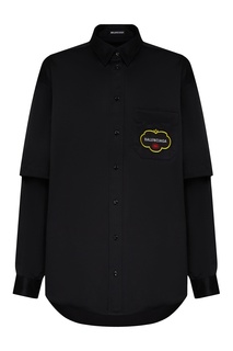 Черная рубашка с логотипом Balenciaga Man