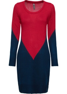 Платье вязаное, двухцветный дизайн Bonprix