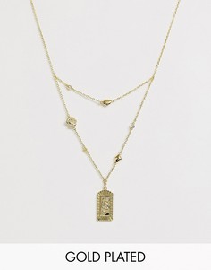 Золотистое ожерелье с розочками Wanderlust & Co-Золотой