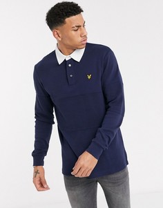 Темно-синее поло с длинными рукавами Lyle & Scott-Темно-синий