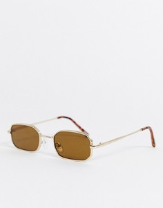 Солнцезащитные очки с дымчатыми стеклами ASOS DESIGN-Золотой