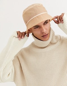 Бежевая панама из органзы ASOS DESIGN-Коричневый цвет