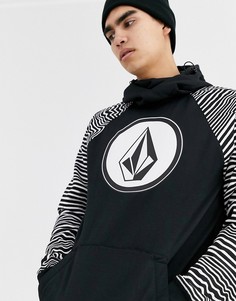 Худи черного цвета с полосками на рукавах Volcom-Черный