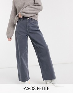 Серые свободные джинсы с завышенной талией ASOS DESIGN Petite-Серый
