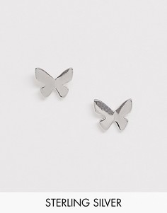 Серебряные серьги-гвоздики с отделкой в виде бабочки Olivia Burton1-Серебряный