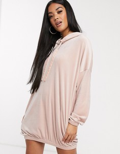 Розовое велюровое платье с капюшоном Hunkemoller-Розовый