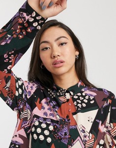 Рубашка с абстрактным принтом Monki-Мульти