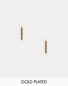 Позолоченные серьги с разноцветной отделкой Estella Bartlett-Золотой