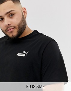 Черная футболка с маленьким логотипом Puma Plus Essentials-Черный