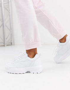 Белые кроссовки на массивной подошве Glamorous-Белый