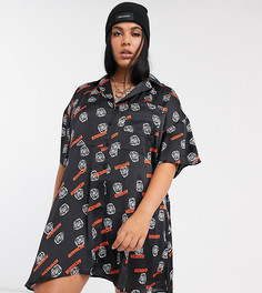 Платье-рубашка с отложным воротником COLLUSION Plus-Черный