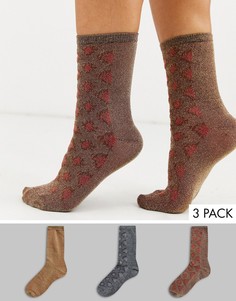 Набор из 3 пар носков с ромбиками в подарочной коробке Ichi-Мульти