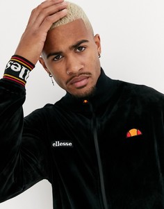 Черный спортивный топ из велюра ellesse